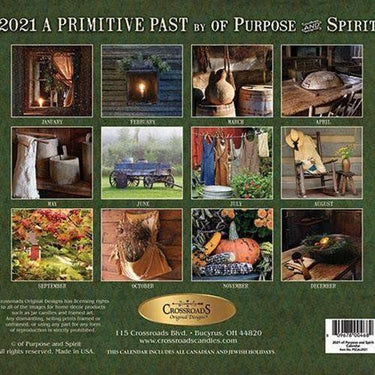 A Primitive Past 2021 Wall Calendar - The Fox Decor